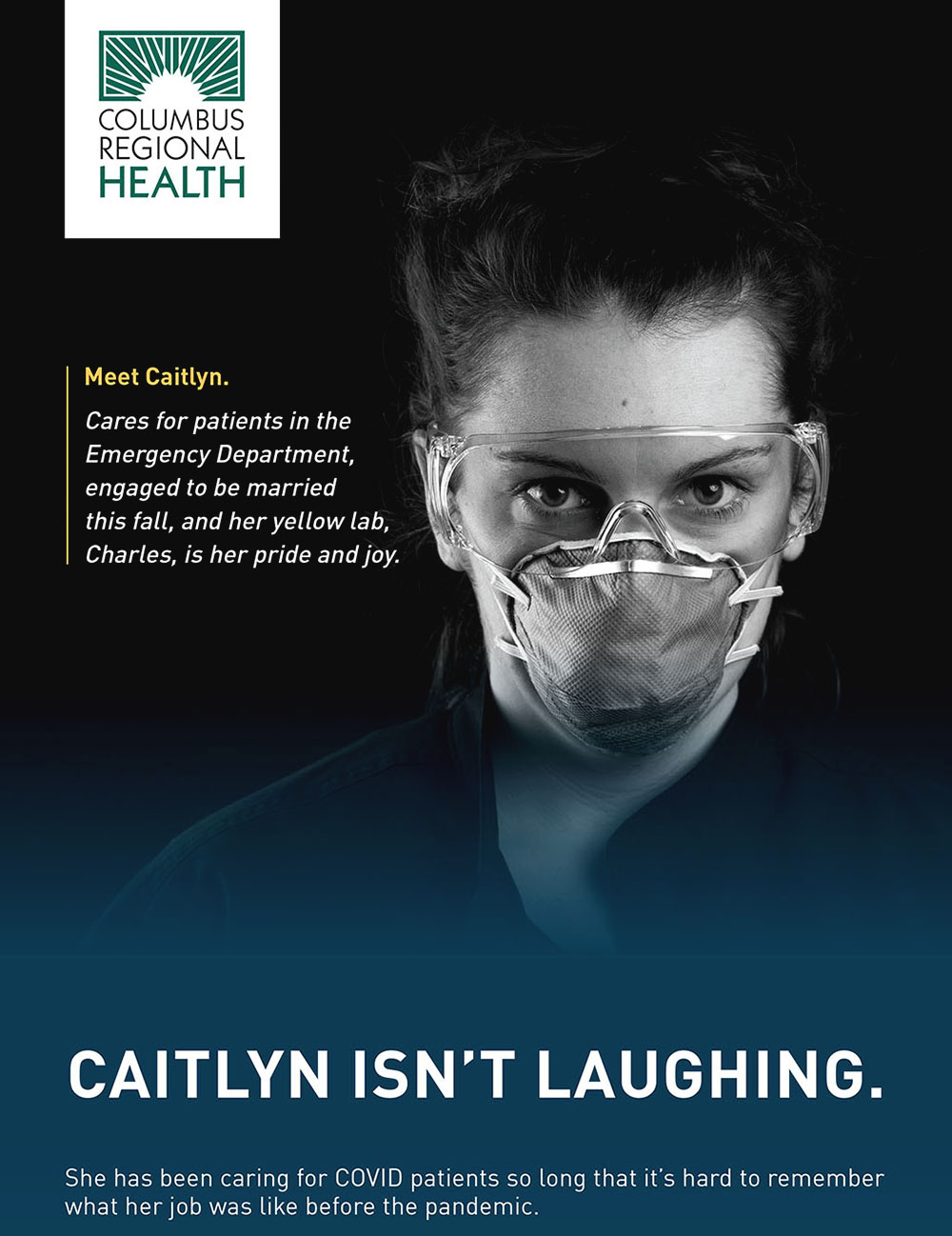 Healthcare worker photographed for the CRH COVID-19 public health campaign